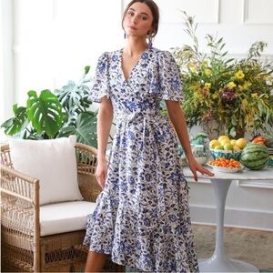 Mille Helena Wrap Dress Cotton Resort Floral Sz. S